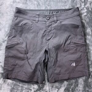 Eddie Bauer First Ascent Guide Pro Shorts Men's 34 Gray Nylon Stretch Hiking